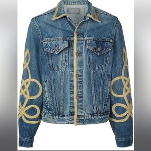 R13 gold piped denim jacket